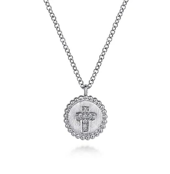 Gabriel 925 Sterling Silver Bujukan Diamond Cross Pendant Necklace