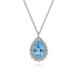 Gabriel 925 Sterling Silver Bujukan Swiss Blue Topaz Pendant Necklace Necklaces & Pendants Bailey's Fine Jewelry