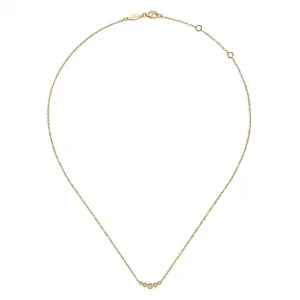Gabriel 14K Yellow Gold Curved Diamond Bar Necklace