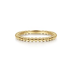 Gabriel 14K Yellow Gold Bujukan Beaded Stackable Ring Bands Bailey's Fine Jewelry