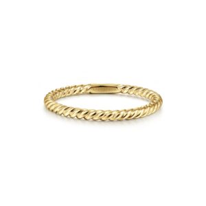 Gabriel 14K Yellow Gold Twisted Rope Stackable Ring Bands Bailey's Fine Jewelry