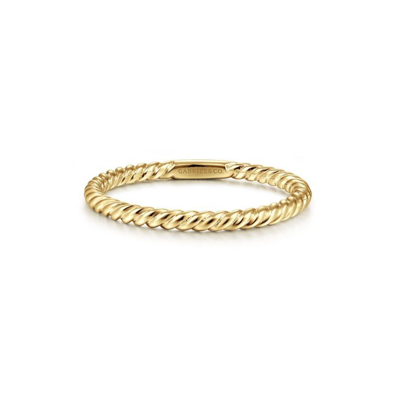 Gabriel 14K Yellow Gold Twisted Rope Stackable Ring