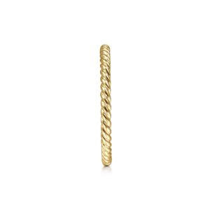 Gabriel 14K Yellow Gold Twisted Rope Stackable Ring