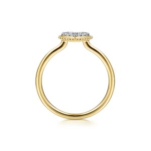 Gabriel 14K Yellow Gold Diamond Pavé Open Heart Ring