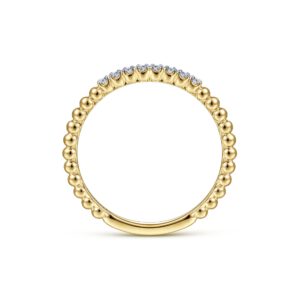 Gabriel 14K Yellow Gold Bujukan Bead and Diamond Stackable Ring