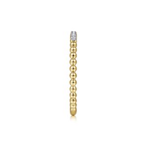 Gabriel 14K Yellow Gold Bujukan Bead and Diamond Stackable Ring