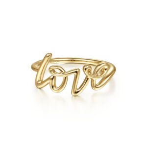 Gabriel 14K Yellow Gold Love Ring Fashion Rings Bailey's Fine Jewelry