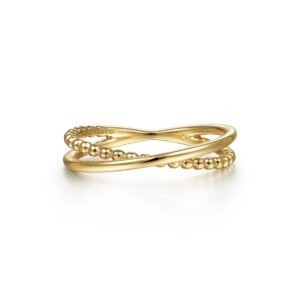 Gabriel 14K Yellow Gold Bujukan Criss Cross Ring Fashion Rings Bailey's Fine Jewelry