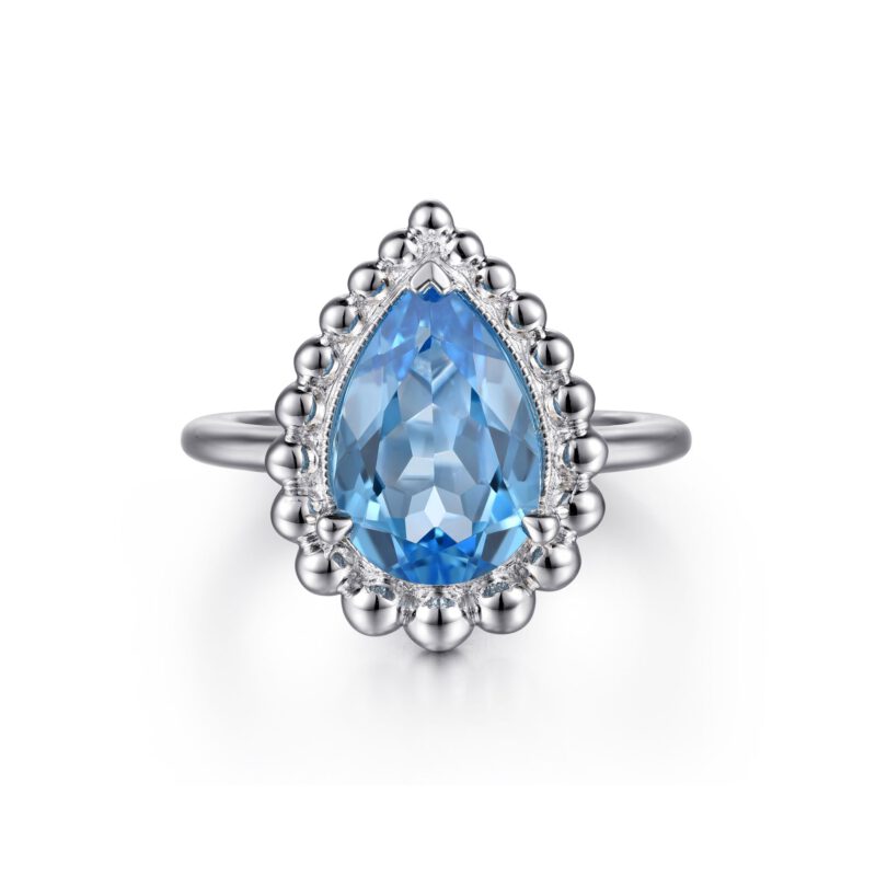Gabriel 925 Sterling Silver Bujukan Swiss Blue Topaz Ring