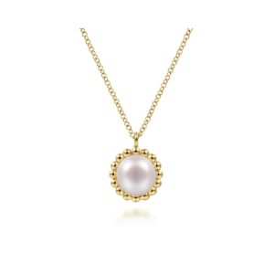 Gabriel 14K Yellow Gold Bujukan Pearl Pendant Necklace