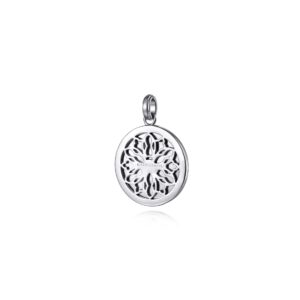 Gabriel 925 Sterling Silver Compass Pendant with Black Spinel