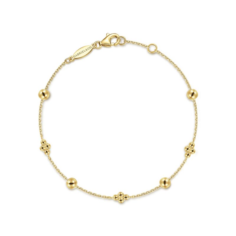 Gabriel 14K Yellow Gold Bujukan Beads Station Bracelet