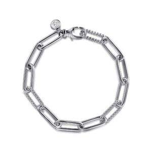 Gabriel 925 Sterling Silver Bujukan Link Chain Bracelet