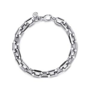 Gabriel 925 Sterling Silver Faceted Chain Black Spinel Bracelet Bracelets Bailey's Fine Jewelry