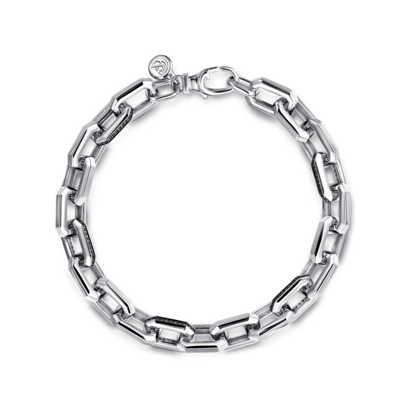 Gabriel 925 Sterling Silver Faceted Chain Black Spinel Bracelet – Bailey\'s  Fine Jewelry