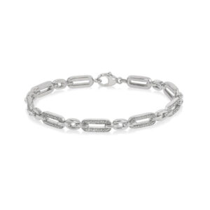 Bailey's Sterling Collection Diamond Paperclip Link Bracelet