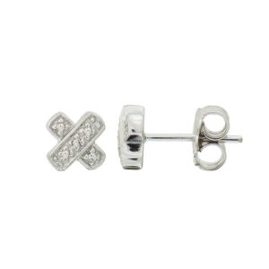Bailey's Sterling Collection Diamond X Stud Earrings