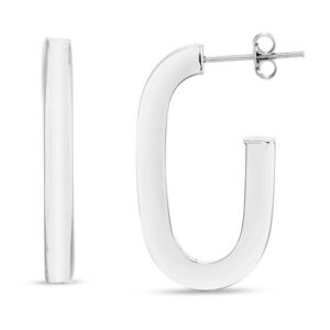 Bailey's Sterling Collection Oval Link C Hoop Earrings