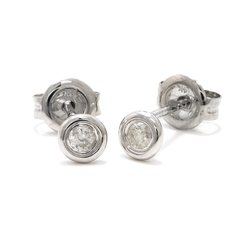 Bailey's Sterling Collection Round Diamond Bezel Stud Earrings