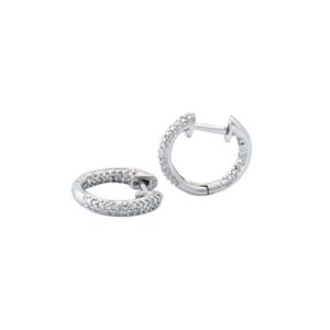 Bailey’s Sterling Collection Pave Diamond Hoop Earrings Earrings Bailey's Fine Jewelry