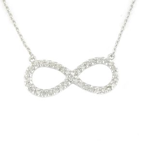 Bailey’s Sterling Collection Diamond Pave Infinity Pendant Necklace Necklaces & Pendants Bailey's Fine Jewelry