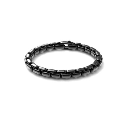 David Yurman Box Chain Bracelet with Stainless Steel and Sterling Silver, 7.3mm