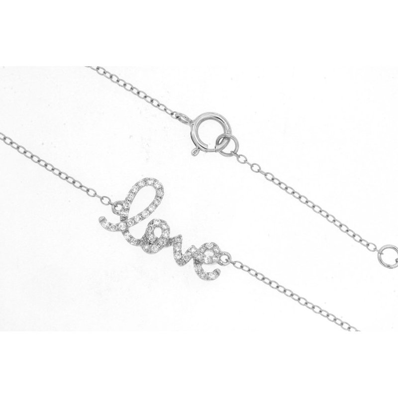 Diamond Love Script Bracelet