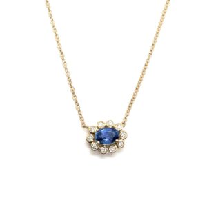 Sapphire and Diamond Pendant Necklace Necklaces & Pendants Bailey's Fine Jewelry