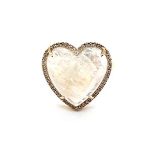 Moonstone and Diamond Heart Ring Fashion Rings Bailey's Fine Jewelry