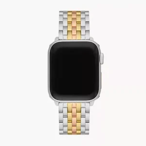 Michele Apple Watch Tri-Tone 18K Gold Plated Bracelet Band