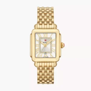 Michele Deco Madison Mid 18K Gold Diamond Dial Watch Watches Bailey's Fine Jewelry