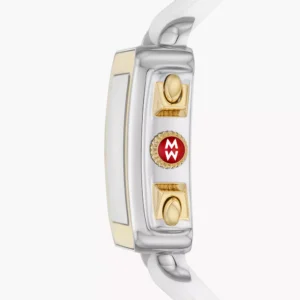 Michele Deco Sport Gold-Tone White Silicone Watch