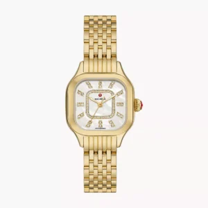 Michele Meggie 18K Gold-Plated Diamond Dial Watch Watches Bailey's Fine Jewelry