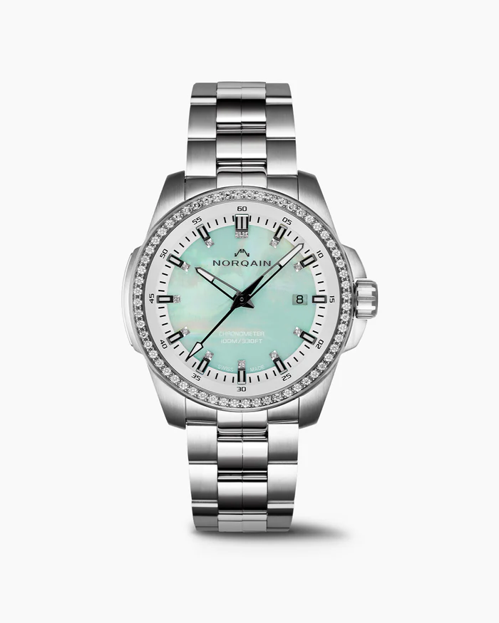 Norqain Independence Diamond and Mint Mother of Pearl Dial Watch 40MM