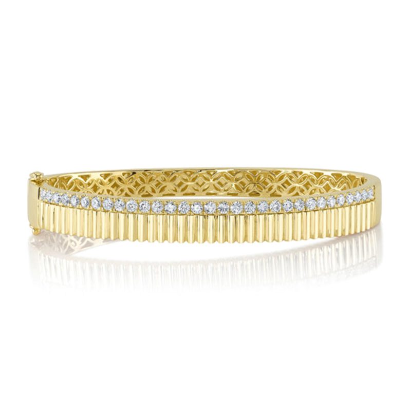 14KT 1.07CT Gold Diamond Bangle Bracelet