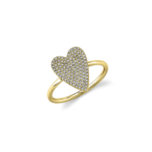 14KT Gold Pave Diamond Heart Ring Fashion Rings Bailey's Fine Jewelry