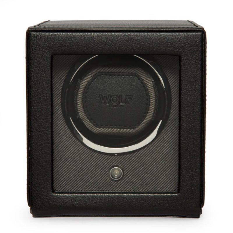 Wolf Cub Black Single Watch Winder With Cover