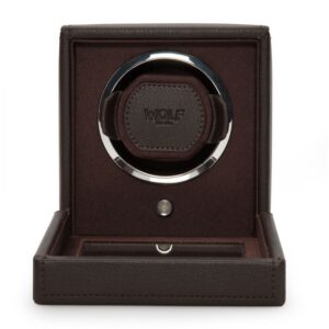 Wolf Cub Brown Single Watch Winder With Cover