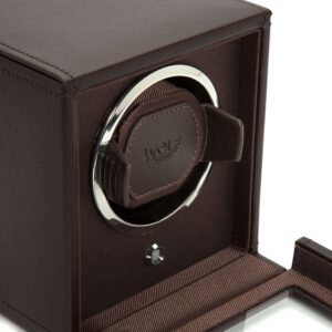 Wolf Cub Brown Single Watch Winder With Cover