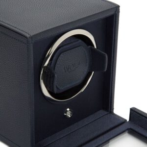 Wolf Cub Navy Single Watch Winder With Cover