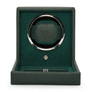 Wolf Cub Green Single Watch Winder With Cover