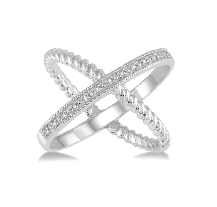 Bailey's Sterling Collection X Twist Diamond Ring