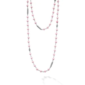 Lagos Pink Caviar Long Pink Ceramic Beaded Necklace Necklaces & Pendants Bailey's Fine Jewelry
