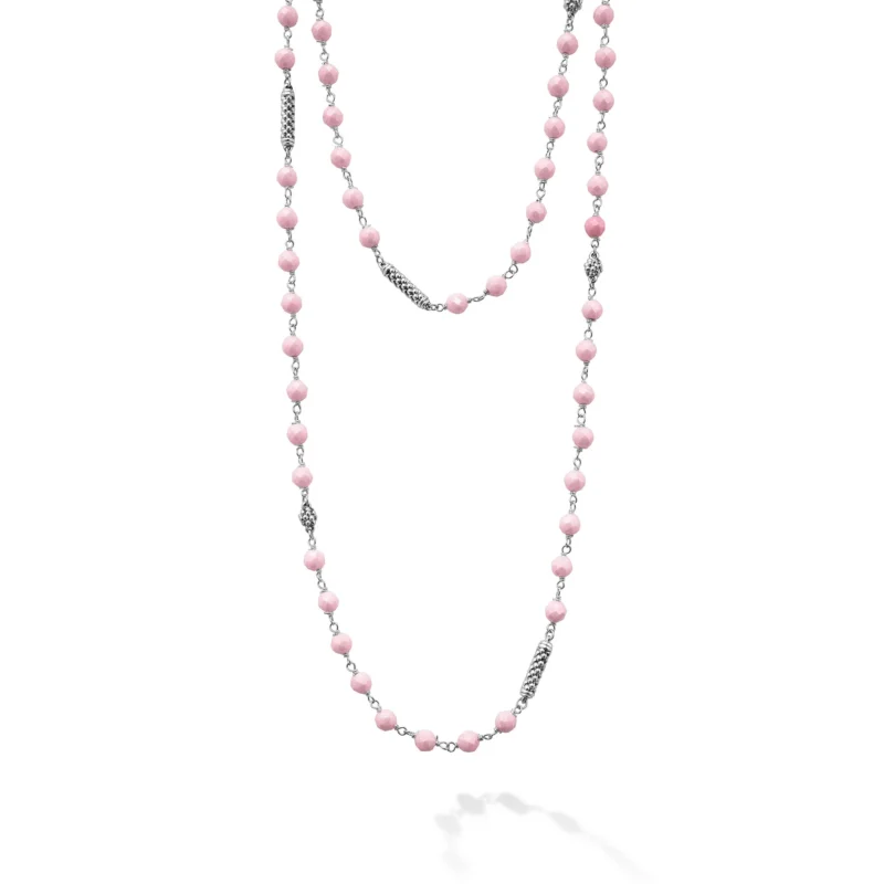 Lagos Pink Caviar Long Pink Ceramic Beaded Necklace – Bailey's Fine Jewelry