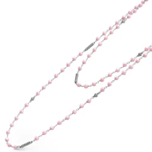 Lagos Pink Caviar Long Pink Ceramic Beaded Necklace