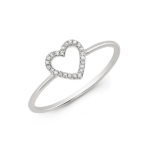 Bailey’s Icon Collection 14KT White Gold Diamond Open Heart Ring Fashion Rings Bailey's Fine Jewelry