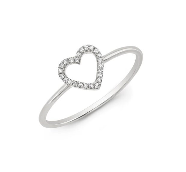 Bailey's Icon Collection 14KT White Gold Diamond Open Heart Ring