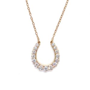 Bailey’s Custom Diamond Horseshoe Station Pendant Necklace Necklaces & Pendants Bailey's Fine Jewelry