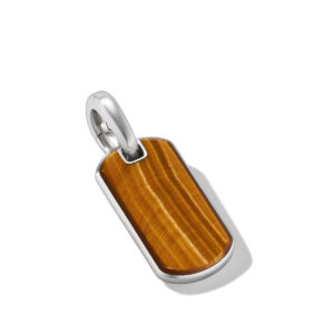 David Yurman Chevron Tag in Sterling Silver with Tiger’s Eye, 21mm DY Bailey's Fine Jewelry