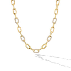 David Yurman DY Madison Chain Necklace in 18K Yellow Gold with Diamonds, 8.5mm DY Bailey's Fine Jewelry